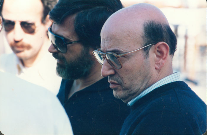 Theo&nbsp;Angelopoulos&nbsp;und&nbsp;Yorgos&nbsp;Arvanitis&nbsp;während&nbsp;Dreharbeiten&nbsp;zum&nbsp;Film&nbsp;«Der&nbsp;Bienenzüchter».