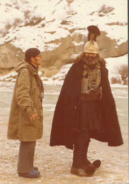 Theo&nbsp;Angelopoulos&nbsp;und&nbsp;Omero&nbsp;Antonuti&nbsp;während&nbsp;Dreharbeiten&nbsp;zum&nbsp;Film&nbsp;«Der&nbsp;grosse&nbsp;Alexander»,&nbsp;1979.